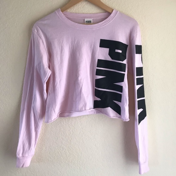 PINK Victoria's Secret Tops - Cropped PINK long sleeve Shirt